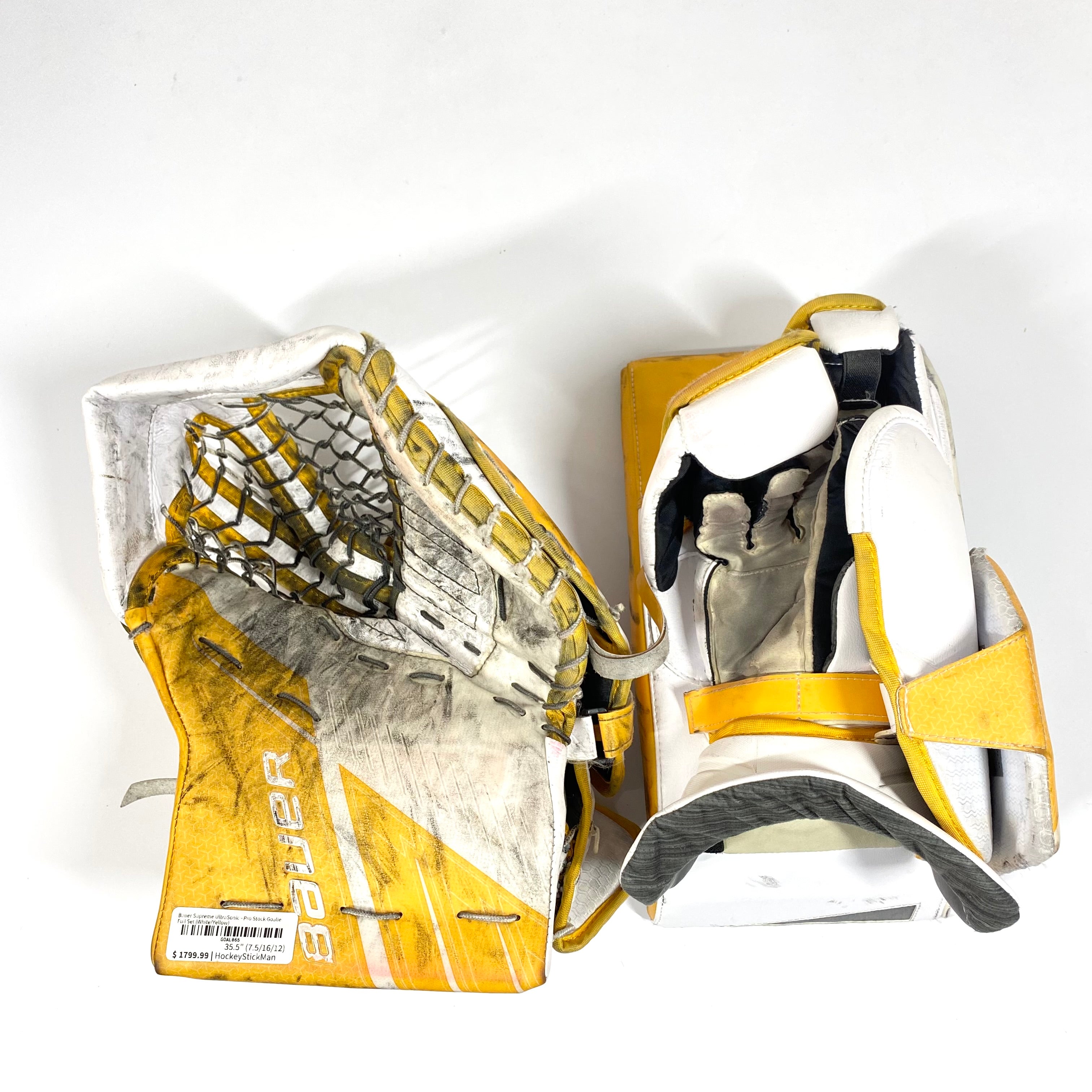 Bauer Supreme UltraSonic - Ensemble complet de gardien de but Pro Stock d'occasion (blanc/jaune)